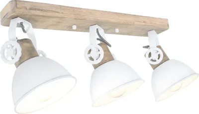 Immagine prodotto di Mexlite - faretto - Gearwood - bianco - metallo legno di gomma - faretto a superficie - E27 - 2133W