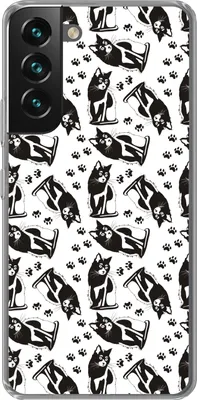 Produktbild von MuchoWow® Handyhülle Schutzhülle Hülle für Telefoonhoesje Samsung Galaxy S22 Plus Muster - Katze - Schwarz - Weiß - Jungen - Mädchen - Kinder - Kind Silikon Softcase Handy Hülle - Schutzabdeckung