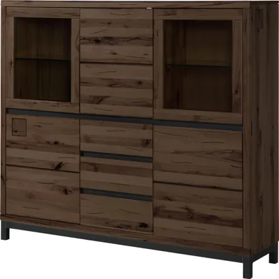 Image de MASSIVMOEBEL24 | Buffet en bois de Hêtre sauvage 166x40x148 Tabacco brown huilé VILLANDERS #207