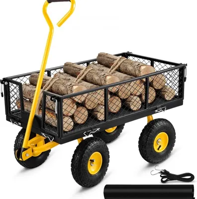 Immagine prodotto di Carrello per giardinaggio - Carrello per il trasporto - Carrello da spiaggia - Carrello manuale - Capacità: 408 kg - Carrello per attrezzature - Dimensioni: 96x51x22 cm