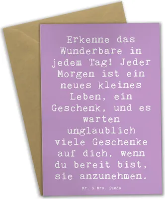 Produktbild von Mr. & Mrs. Panda Grußkarte Spruch Erleuchtung im Alltag - Lavendeltraum - Geschenk, hochzeitskarten, einladungskarten, innere Ruhe, Magie des Alltags, Motivkarte, Gefühl