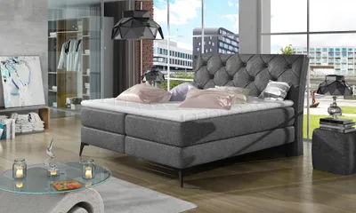 Produktbild von Doppelbett 180x200 TORVIRO - schwarzes  1