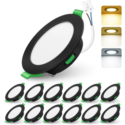 Productafbeelding van 12 stuks LED inbouwspots dimbaar, Ø55-68mm 3CCT IP44 plafondspots