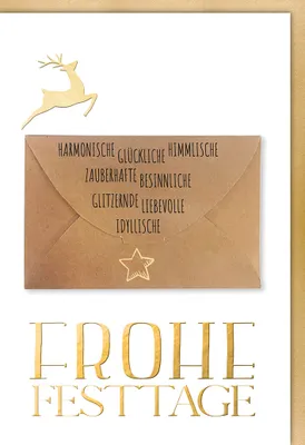 Produktbild von Weihnachten - Karte mit Umschlag - Frohe Festtage mit großer Geldtasch
