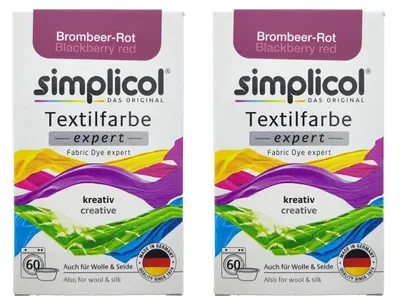 Produktbild von 2er Pack Simplicol Textilfarbe Expert Brombeer-Rot 150g