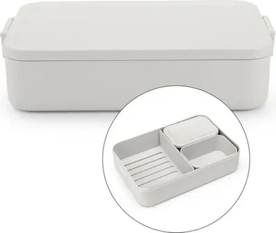 Produktbild von Brabantia Make & Take, Brotdose, Erwachsener, Hellgrau, Kunststoff, Einfarbig, Rechteckig