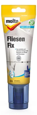 Produktbild von Molto Fliesen Fix, Fliesenfuge, Paste (gebrauchsfertig), Grau, Wand, Guss-Steinfliese, Keramikfliese, Steingutfliesen, Vollverglaste Kachel, Glasfliese, Badezimmer