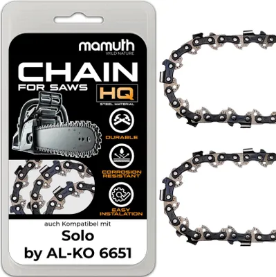 Image de 2x Chaîne de tronçonneuse 40cm 1,5mm 0,325" 66 TG pour Solo by AL-KO 6651