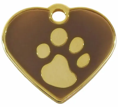 Produktbild von Identifikationsschild für Halsband Imarc Heart Braun Gold