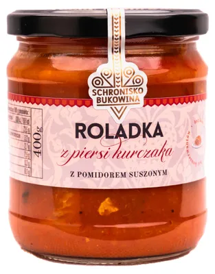 Produktbild von Hähnchenbrustroulade mit getrockneten Tomaten, 400 g – Schronisko Bukowina