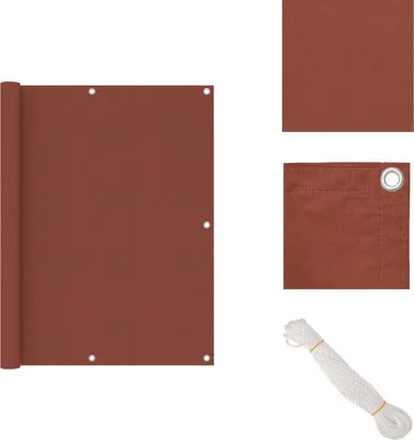 Zdjęcie produktu dla vidaXL Parawan balkonowy terakota czerwony 120x600 cm tkanina Oxford - Parasole i osłony przeciwsłoneczne
