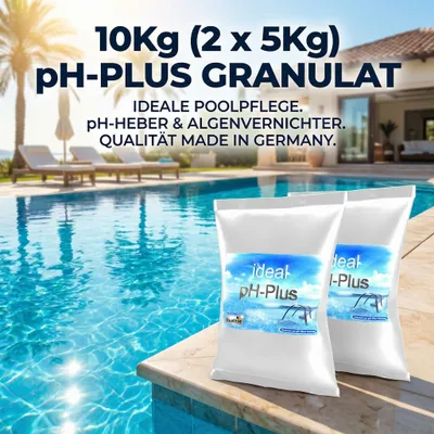 Produktbild von 10Kg ideal pH-Plus Granulat, pH-Heber Pulver, Algenvernichter ( 2 x 5 Kg )