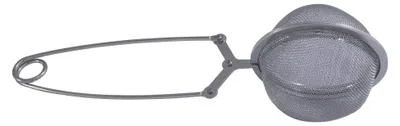 Teekanne mit Knopfgriff und Edelstahl-Sieb, silber