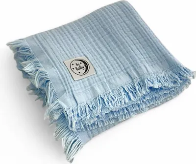 Immagine prodotto di Coperta per neonato 100x120 in mussola Be Baby Blue Soft