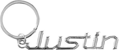 Productafbeelding van Cool car keyrings - Auto sleutelhanger met naam Justin