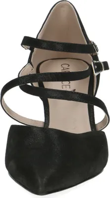 Produktbild von Caprice Damen Pumps offene Riemchenpumps Blockabsatz Leder 9-22405-44, Größe:38.5 EU, Farbe:Schwarz