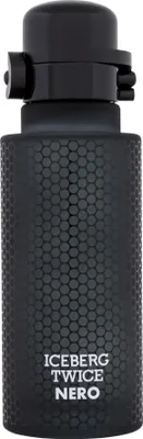 A black bottle of Iceberg Twice Nero perfume.