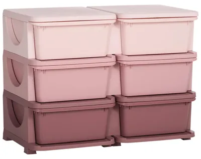 Obrázek produktu pro Skladovací věž, stohovatelný design, bezpečné hrany, růžová barva