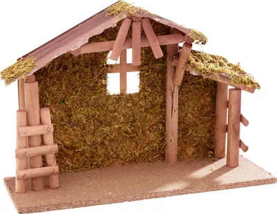 Produktbild von VBS Krippe Jordan 35x12x24 cm Weihnachtskrippe Modellbau Miniatur Deko
