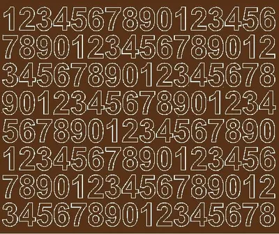 Immagine prodotto di Adesivi numerati autoadesivi, 2 cm, marrone lucido