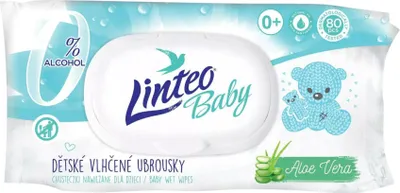 A package of baby wet wipes with aloe vera.