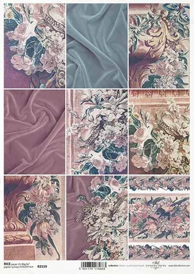 Immagine prodotto di ITD carta di riso per decoupage, papaveri, tessuto, bouquet R2119