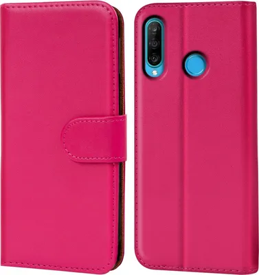 Produktbild von Conie Klapp Tasche für Huawei P30 Lite Kartenfach Rundumschutz Hülle in Pink