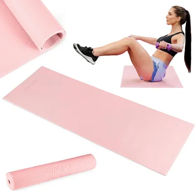 Produktbild von Gymtek® Gymnastikmatte 0,5cm - 173x61cm - Trainingsmatte für Pilates, Yoga & Fitness - rutschfeste Yogamatte - Rosa