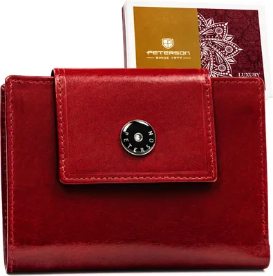 Obrázek produktu pro Peterson Dámská kožená peněženka RFID červená 12,5x9 cm