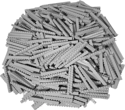 A pile of light gray LEGO bricks.