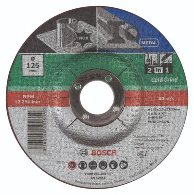 Produktbild von Bosch 2 609 256 309, Schneidedisk, Metall, Edelstahl, 12,5 cm, Jede Marke, 2,22 cm, Mehrfarbig