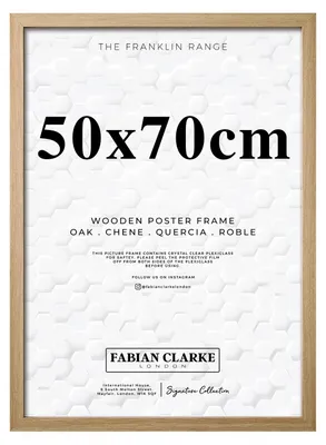 Obrázek produktu pro Rám na obrázky 50x70 cm, dubové dřevo, akrylové sklo, vhodný pro plakáty, určený k zavěšení na zeď