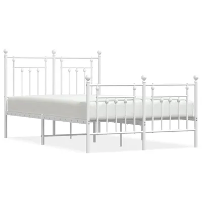 Immagine prodotto di vidaXL Struttura letto con testiera e pediera in metallo bianco 120x190 cm