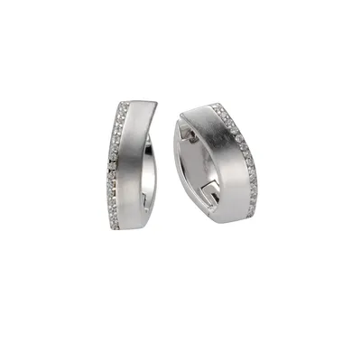 Produktbild von F Klappcreolen 925/- Sterling Silber 1,9cm weiß Zirkonia weiß 025210020