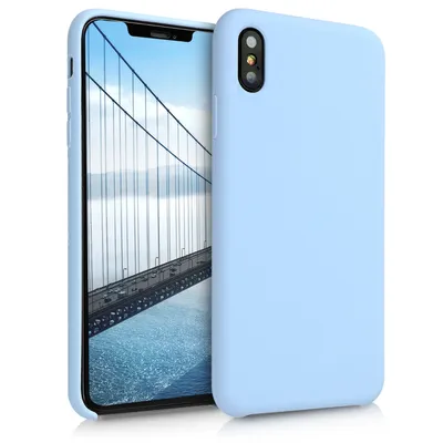 Produktbild von kwmobile Hülle kompatibel mit Apple iPhone XS Max Hülle - Silikon Handy Case - Handyhülle weiche Oberfläche - kabelloses Laden - Hellblau