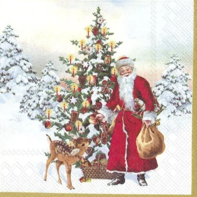 Obrázek produktu pro Ubrousky Santa u stromečku 33x33cm ZIMNÍ SPECIÁLY, Villeroy & Boch