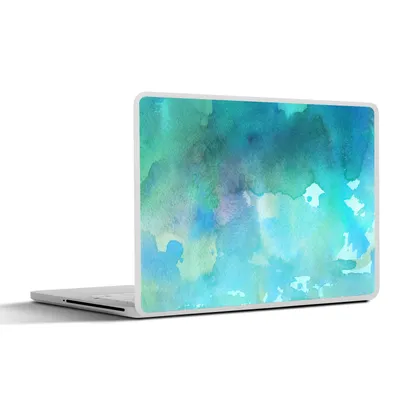 Produktbild von MuchoWow® Laptop Aufkleber Sticker Cover Aquarell - Grün - Blau 36.5x27.5 cm - Laptop-Sticker