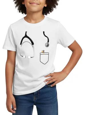 Produktbild von Spreadshirt Doktor Kostüm Für Karneval & Fasching Kinder T-Shirt, 98/104 (3-4 Jahre), Weiß