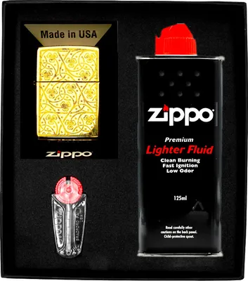 Produktbild von Feuerzeug-Set ZIPPO CLOVER LEAVES DESIGN Box No1