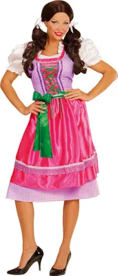 Produktbild von Kostüm Dirndl Trachtenkleid Dame pink grün Größe: 34-36