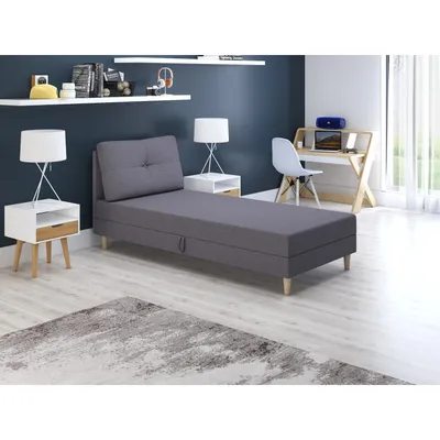 Obrázek produktu pro Čalouněná jednolůžková postel 80x195 MENDY 1 - šedá