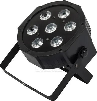 Zdjęcie produktu dla Reflektor sceniczny, 7X12W RGBW, sterowanie DMX, 7X12W RGBW czarny, wtyczka EU