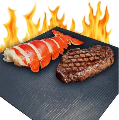 Produktbild von Famanu BBQ Grillmatte Set von 2 - Hitzebeständig bis 600 Grad - Antihaftbeschichtung - Wiederverwendbar