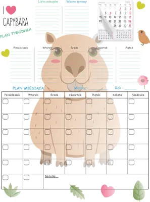 Immagine prodotto di Agenda per bambini MAGNETTAFEL Kapybara + PENNA CALENDARIO
