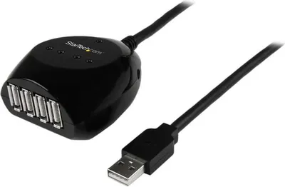 Produktbild von StarTech.com 15m USB 2.0 Kabel aktiv mit 4 Port USB Hub