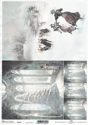 Produktbild von ITD Reispapier Decoupage Bastelpapier Serviettentechnik-R2273 Weihnachten, Kinder, Eislaufbahn