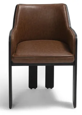 Obrázek produktu pro Židle, designová, barva hnědá, potah umělá kůže, konstrukce z dřeva, barva černá, ergonomická, pohodlná, stylová