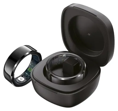 Produktbild von Techmade TM-NEXA-BK10 Smartring mit Ladekapsel Schwarz Größe 10 20,40mm