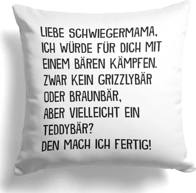 Produktbild von 22Feels Schwiegermama Geschenk Hochzeit Deko Kissen Frauen Schwiegermutter Geburtstag Schwiegereltern Weihnachten Dekoration Wohnaccessoires Wohnzimmer Schlafzimmer Couch