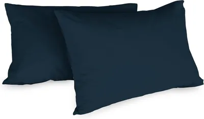 Obrázok produktu pre 1 pár bavlnených obliečok na vankúše, 52 x 80 cm, modrej farby, 2 kusy, jednofarebné, 100% bavlna, na vankúš, s obálkovým zapínaním